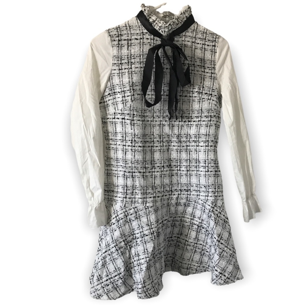 long sleeve tweed dress